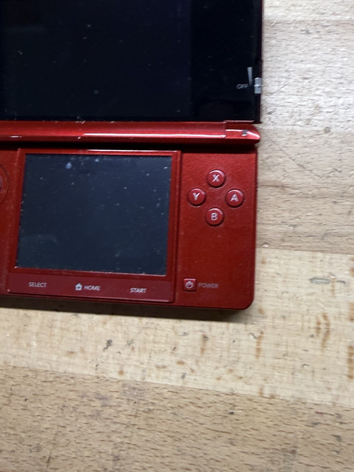 Nintendo 3DS Flame Red Handheld Console No Charger W/ Stylus CTR-001