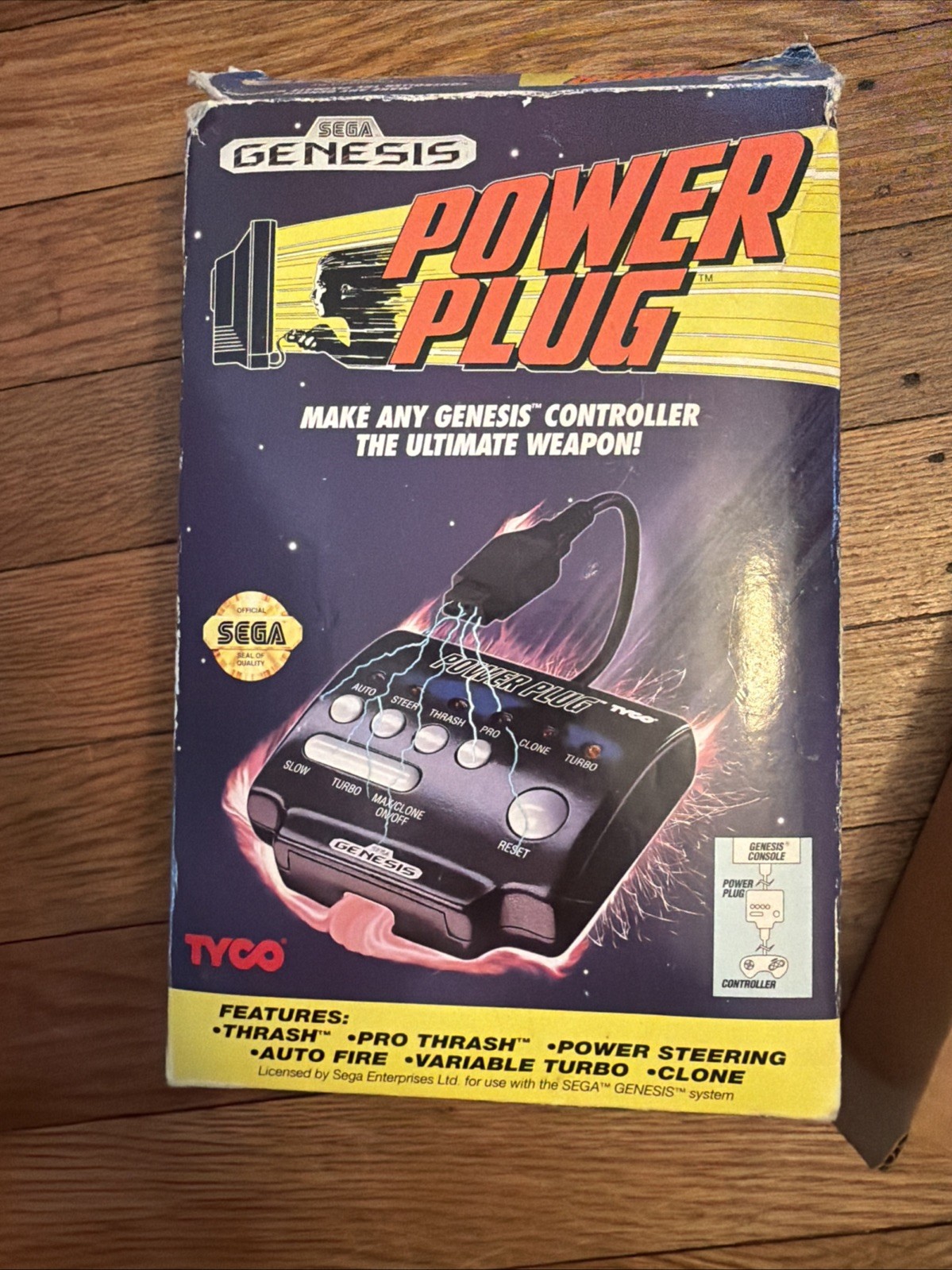 Tyco Sega Genesis Power Plug in Box CIB W/ Manual – TESTED & WORKING – FREE SHIP