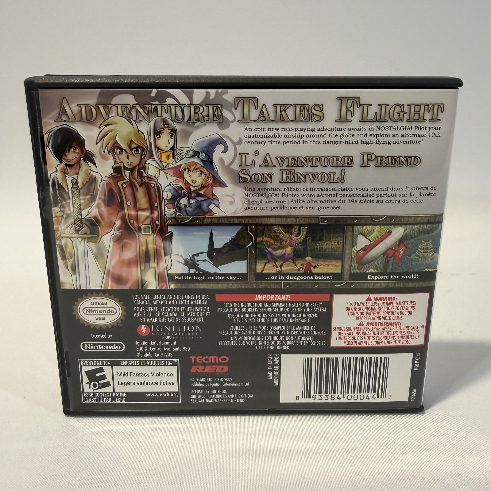 Nostalgia DS JRPG Fantasy Adventure Atlus Role Playing Video Game CIB Complete