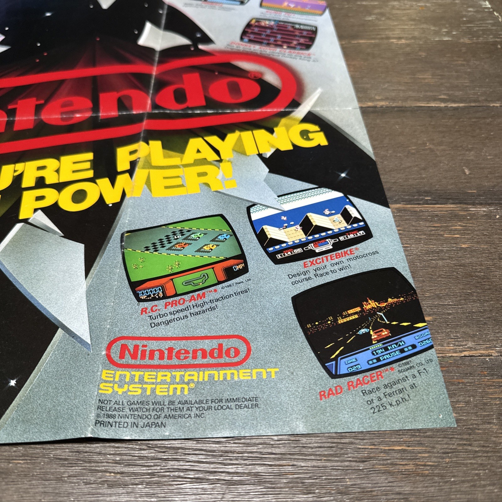 Vintage Nintendo NES ‘ Now Your Playing With Power ‘ Fold Out Poster Insert