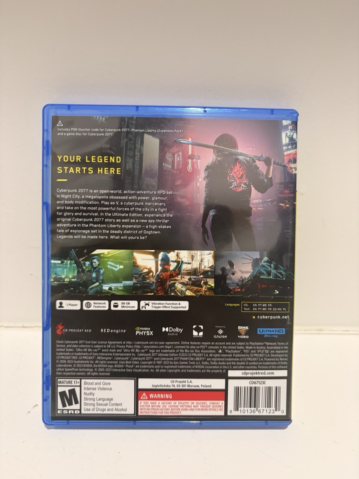 CD Projekt Red Cyberpunk 2077 Ultimate Edition PS5 M Rated NTSC-U/C