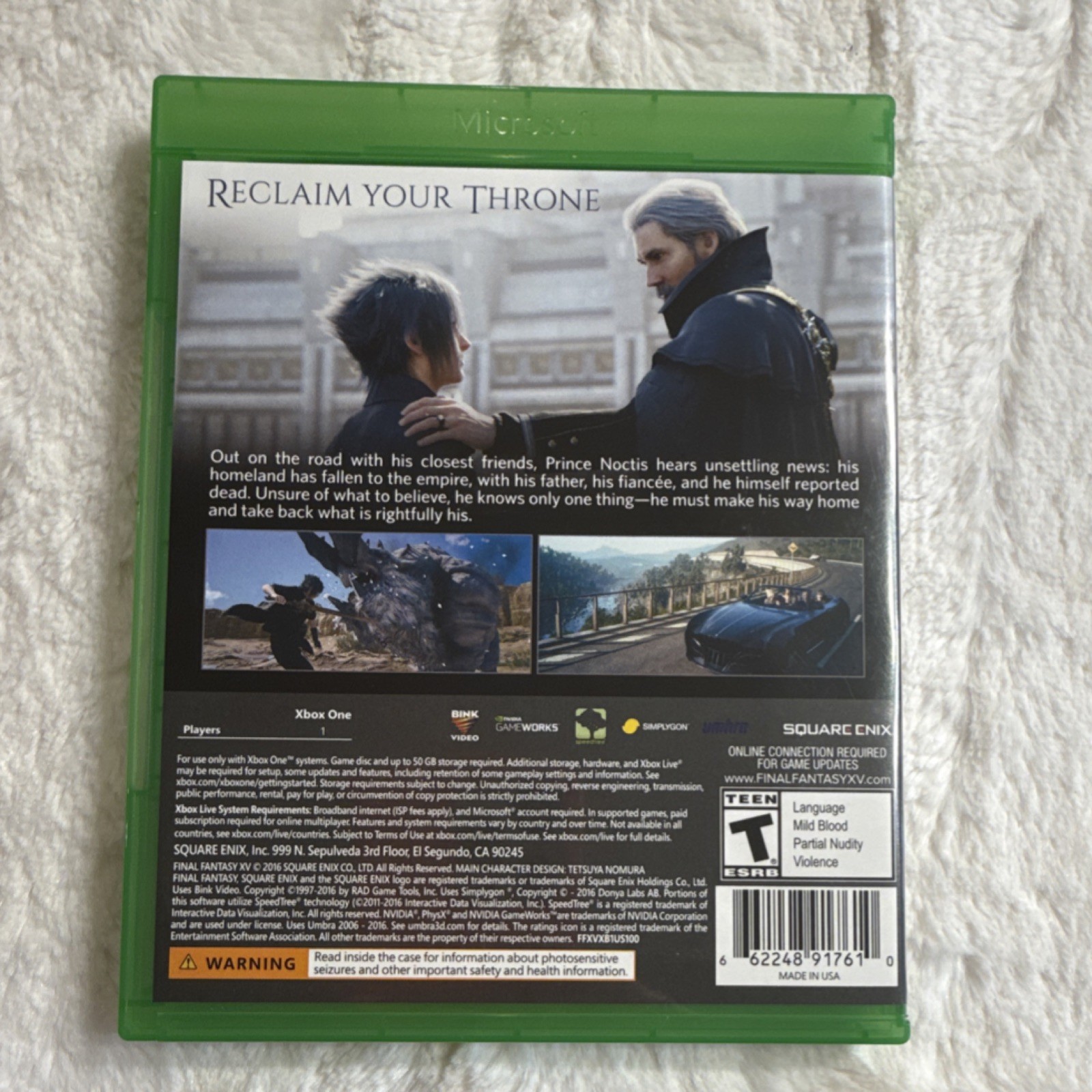 Square Enix Final Fantasy XV Xbox One 2016 NTSC-U/C T Action Role Playing Game