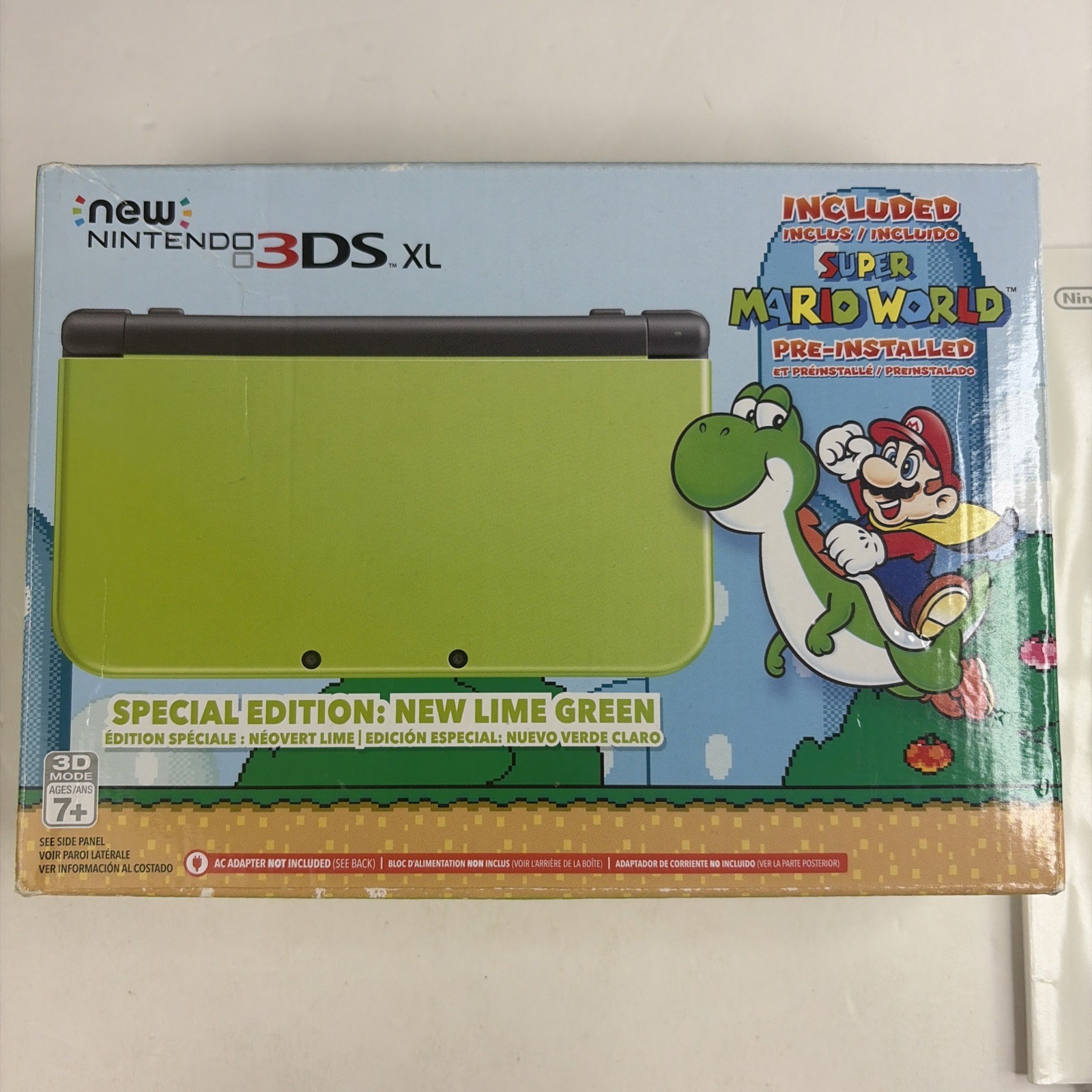 New Nintendo 3DS XL Lime Green Super Mario World Edition Complete Box US Model