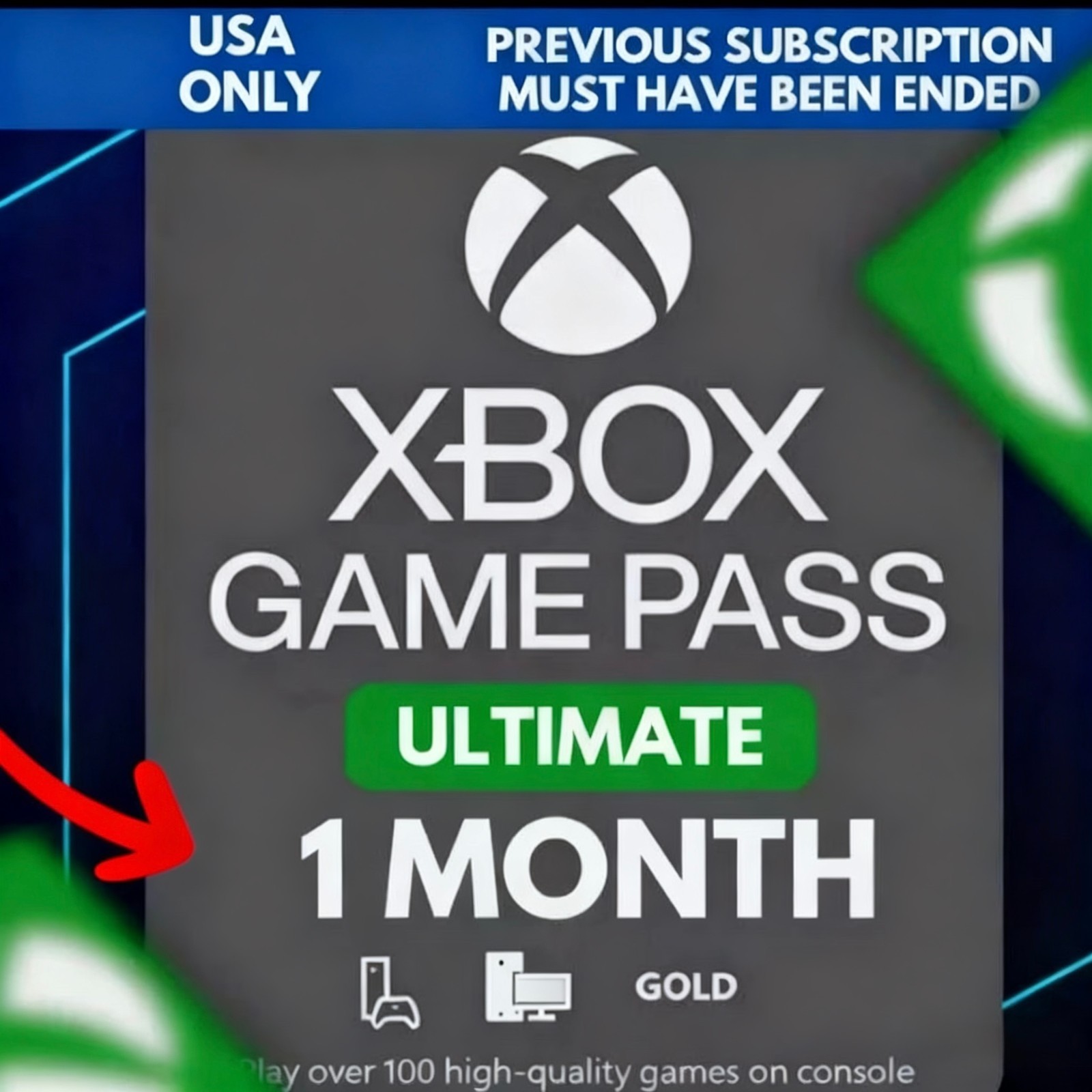 Xbox Game Pass Ultimate 1 Month Membership – USA Only (NEW+ EXISTING User) Code
