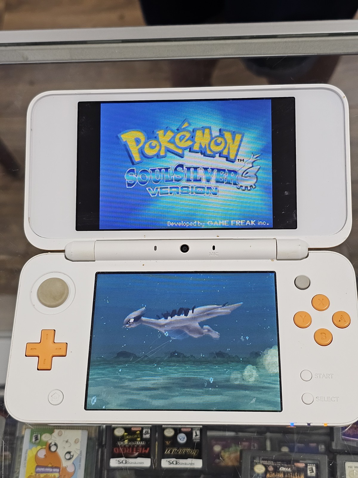 Nintendo 2DS XL Console White/Orange Tested With Games READ DESCRIPTION