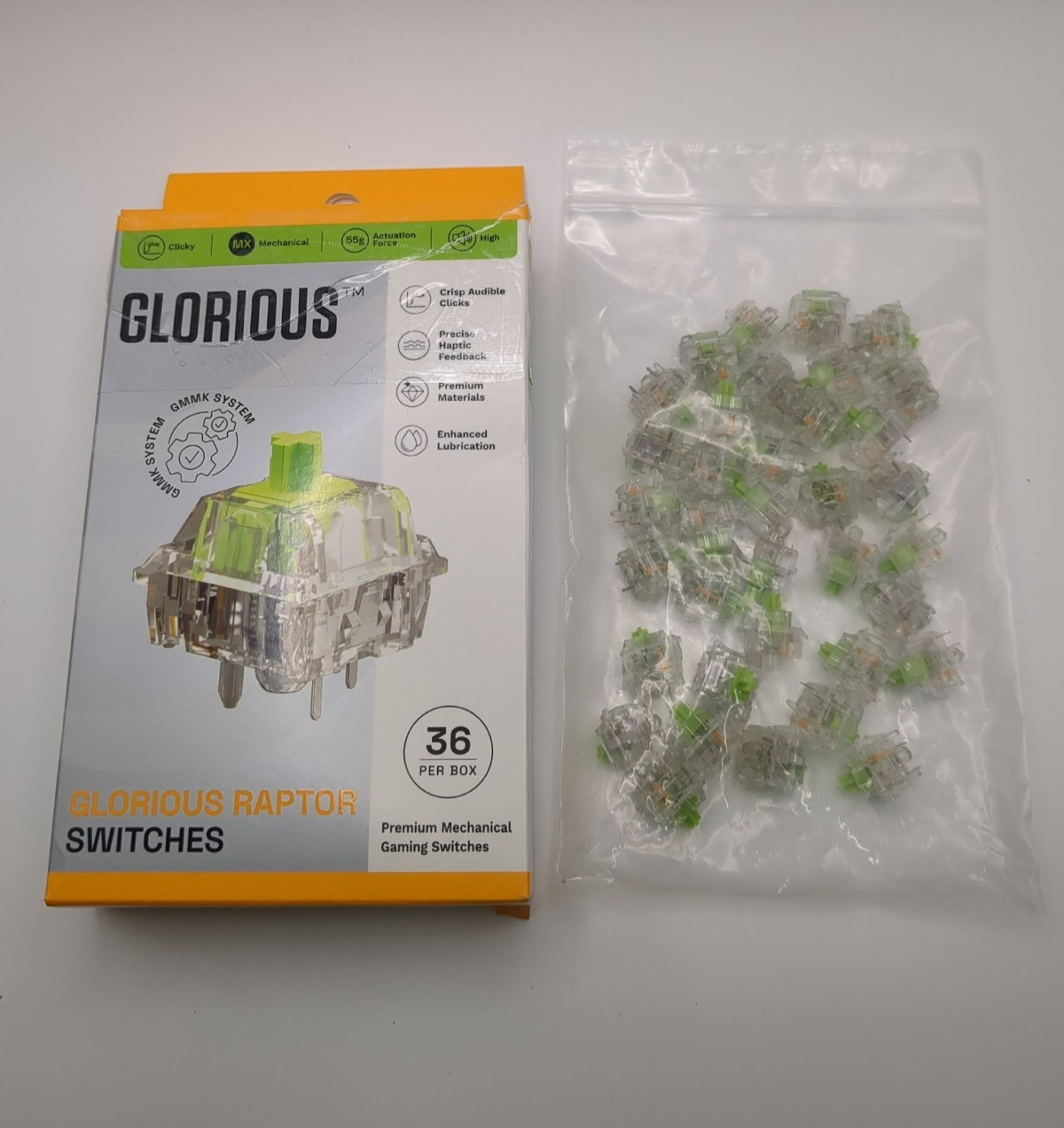 Glorious – Lubed Mechanical Keyboard 5-pin Hot Swappable Switches (36x)