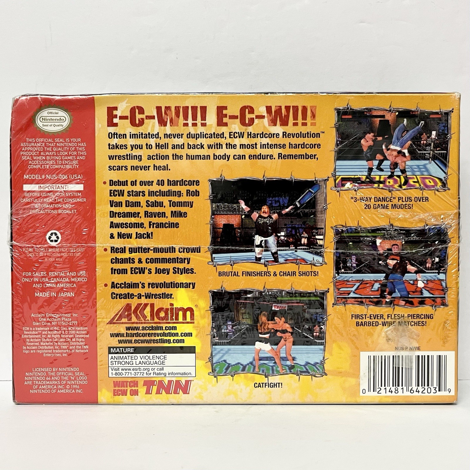 N64 Nintendo 64 ECW HARDCORE REVOLUTION New Factory Sealed Game Wrestling WWF