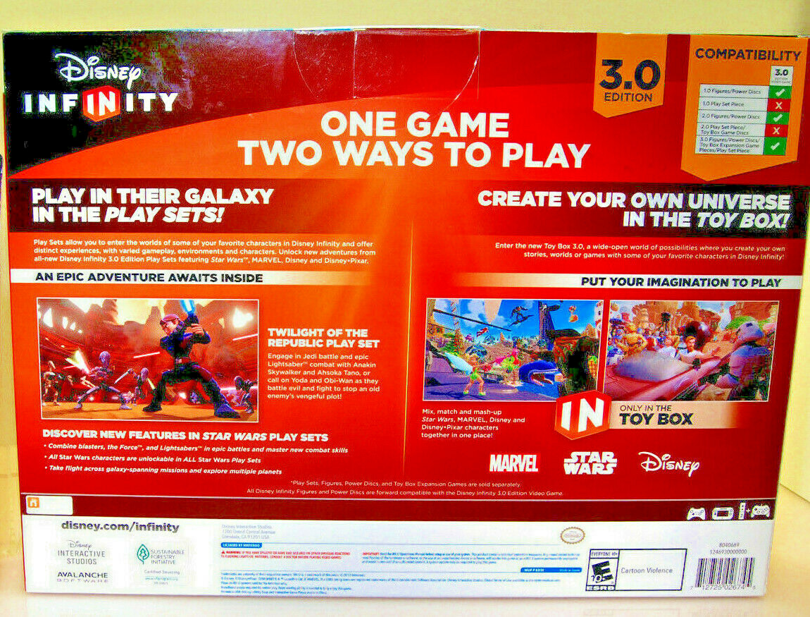 (Lot of 2) Nintendo WII U Disney Infinity STAR WARS 3.0 Starter Pack Game NEW