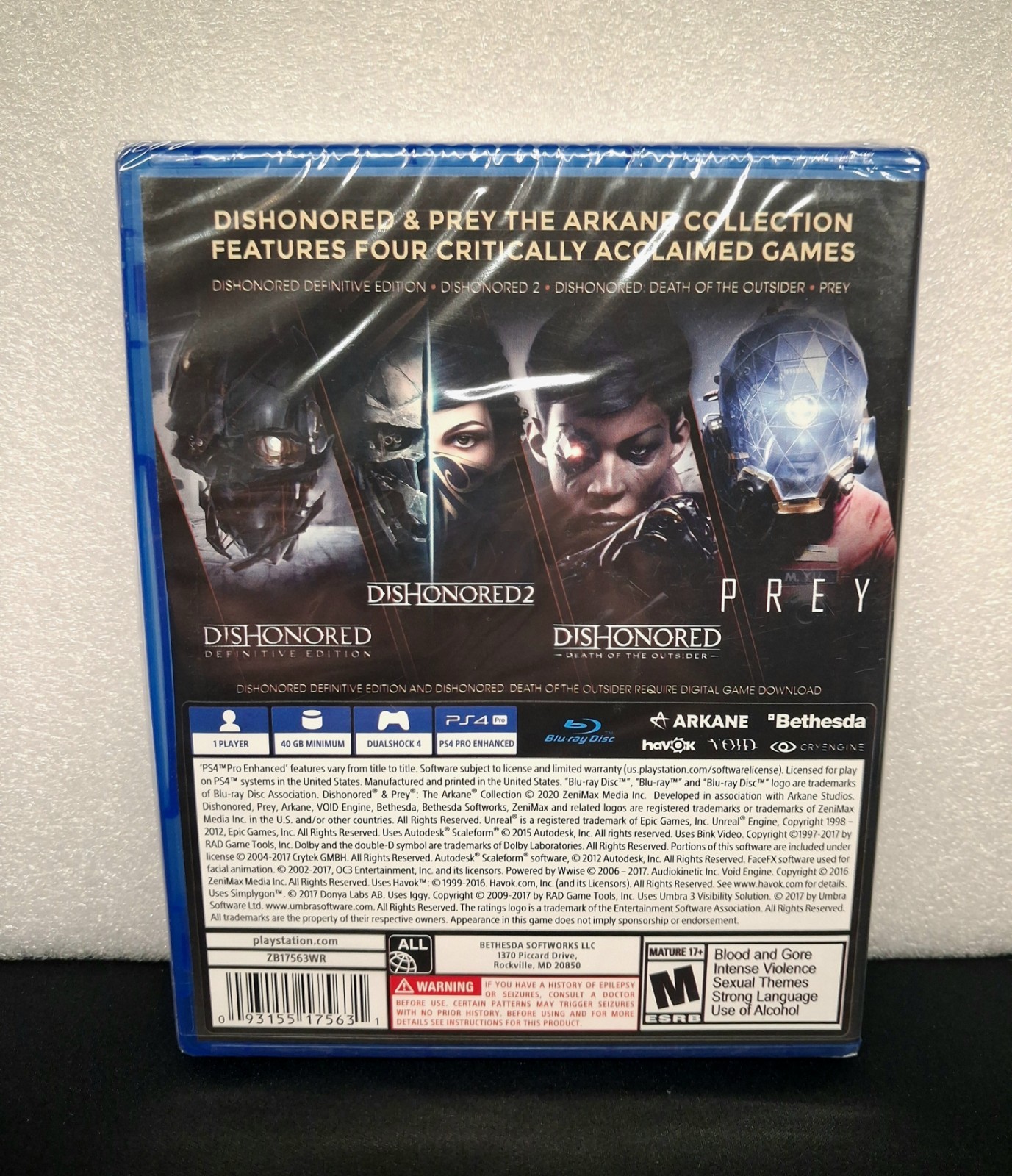 Dishonored and Prey The Arkane Collection Sony PlayStation 4 Great Shape
