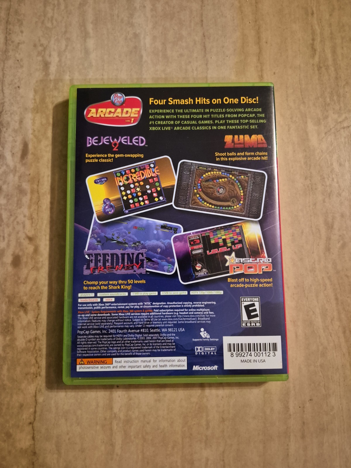 PopCap Arcade Volume 1 Vol 1 Xbox 360 Complete CIB