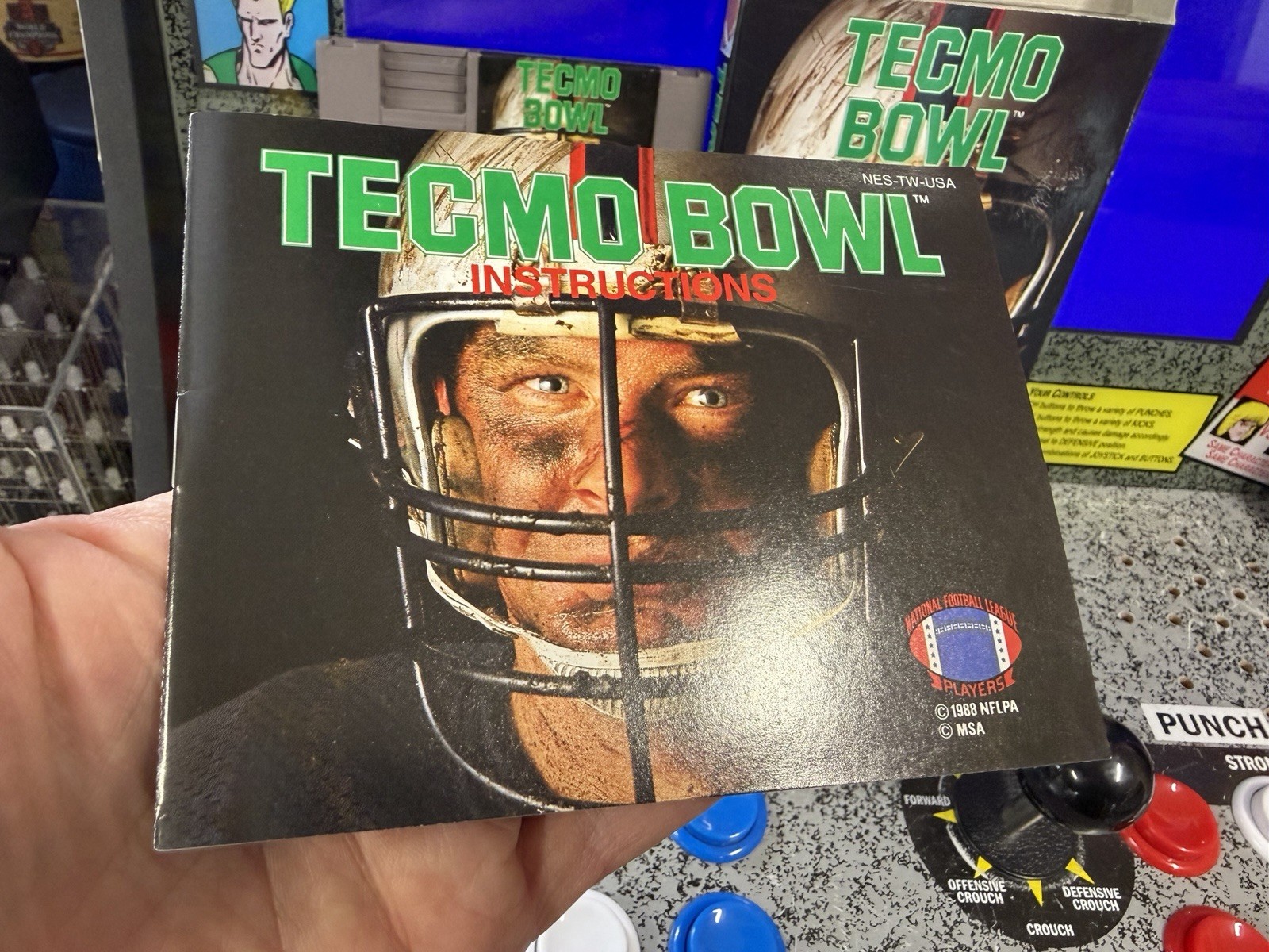 1990 NES Tecmo Bowl Oval SoQ Cart Circle SoQ Box – SUPER CLEAN Manual!