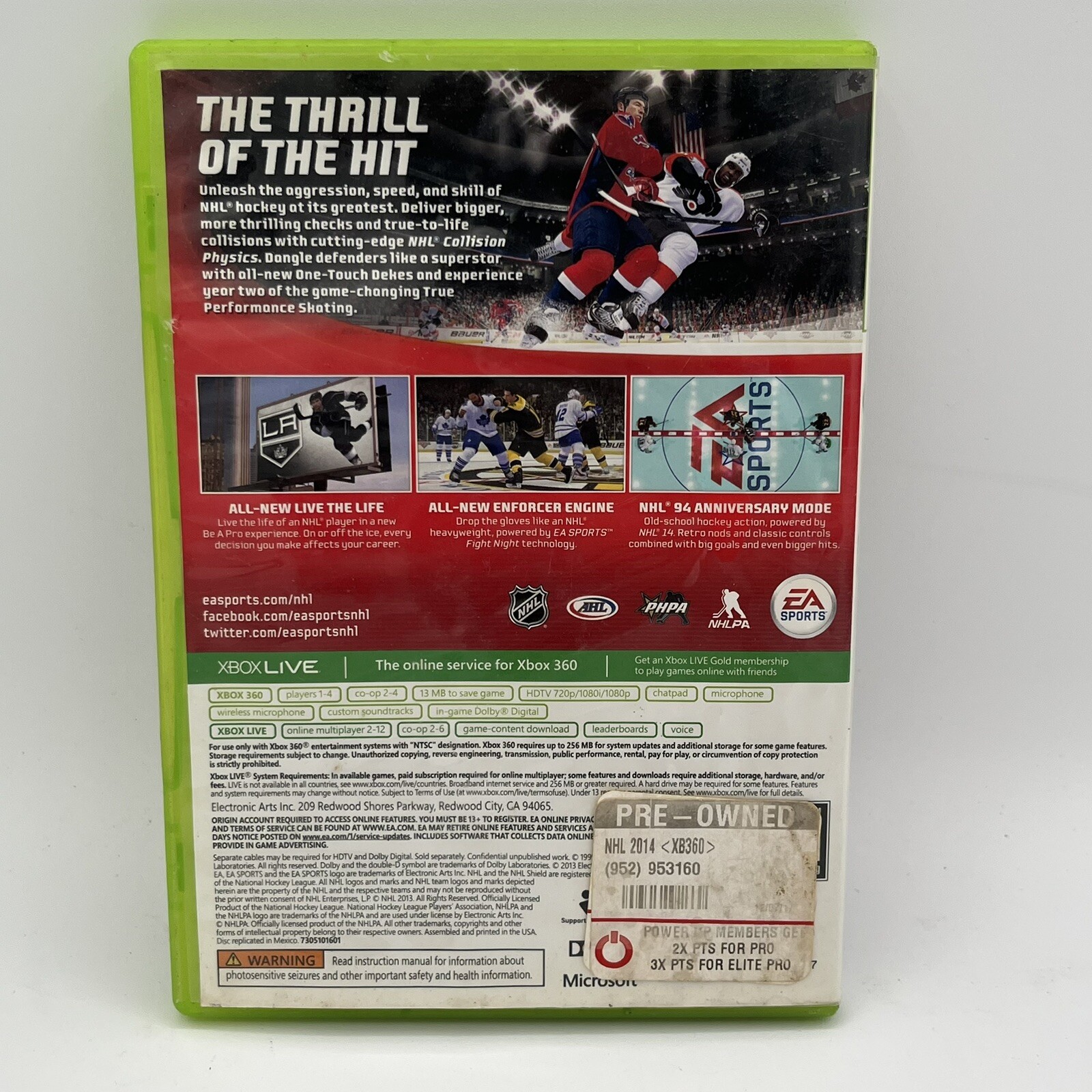 NHL 14 (Microsoft Xbox 360, 2013)