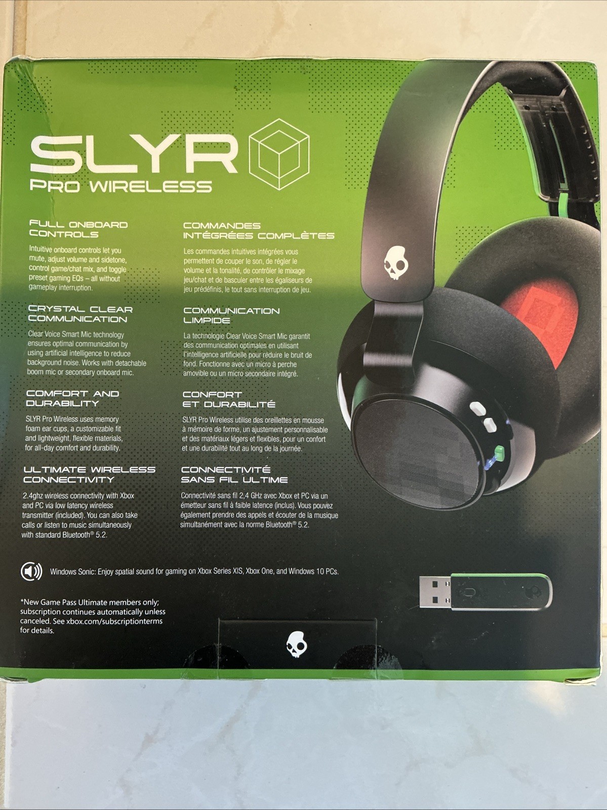Skullcandy SLYR Pro Wireless Over-Ear Gaming Headset For XBOX MOBILE & PC. NEW