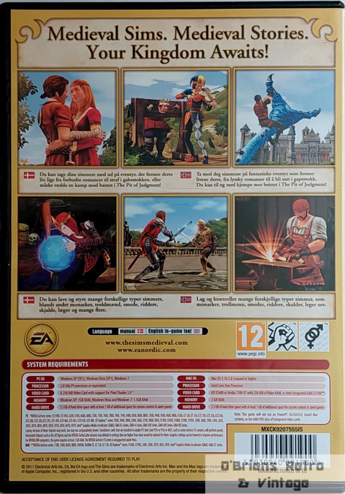 The Sims Medieval PC Mac EA 2011 Complete Manual
