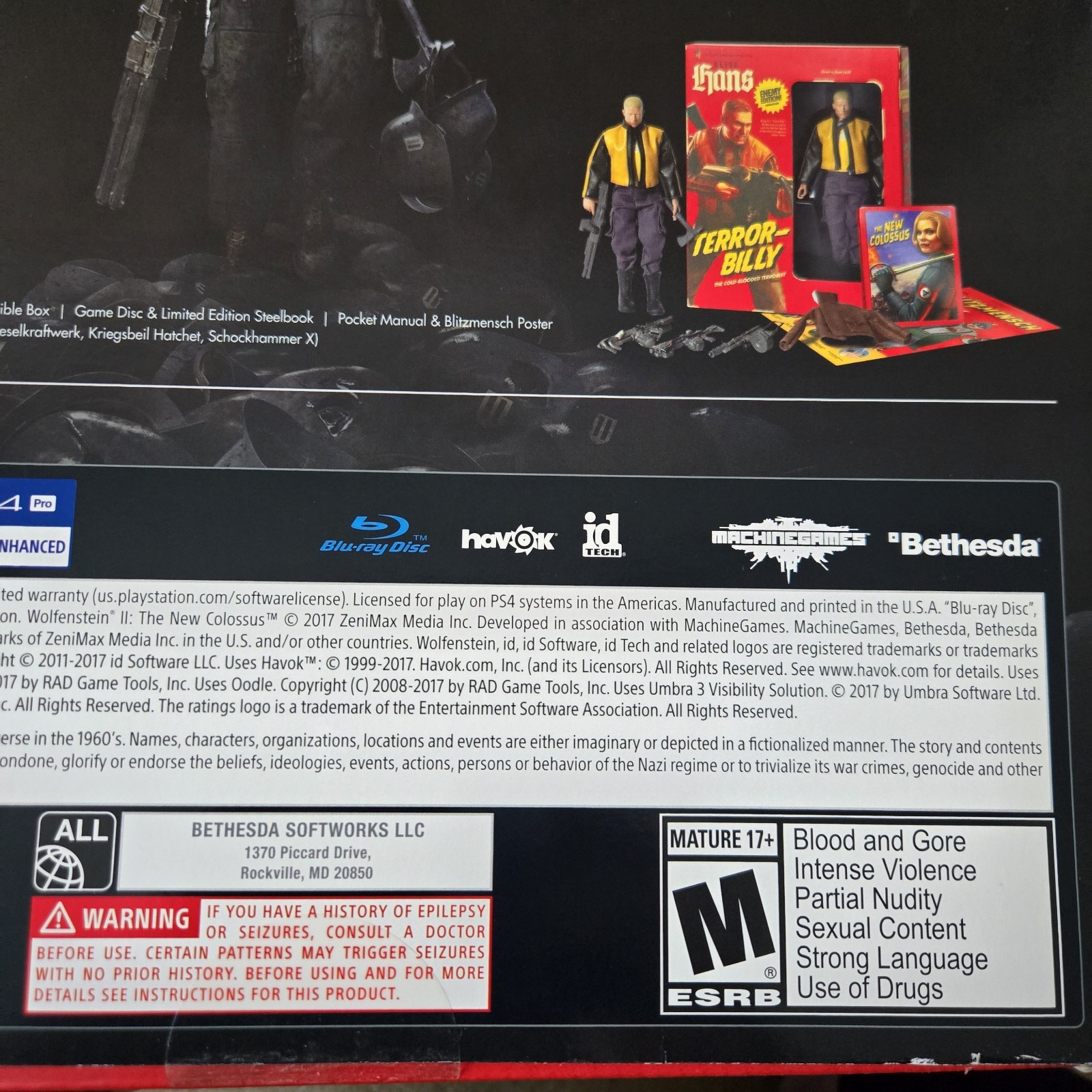 PS4 Wolfenstein II The New Colossus Collector’s Ed, 2017. ACTION FIGURE ONLY