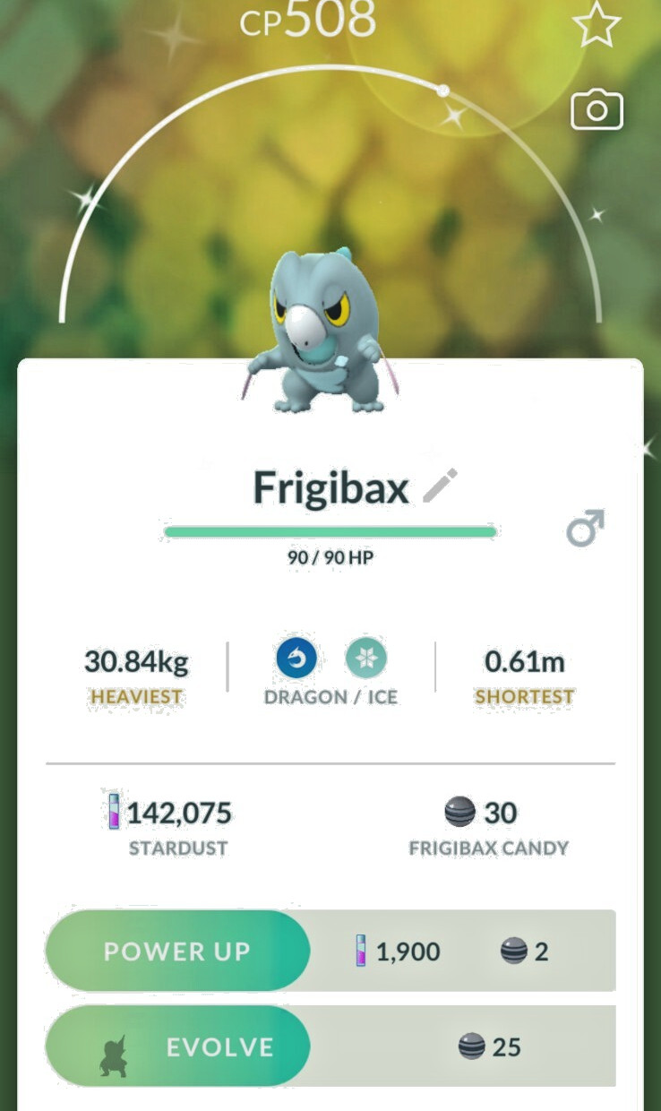 Shiny Frigibax – TRADE 20kstardust – Registered shiny Frigibax require