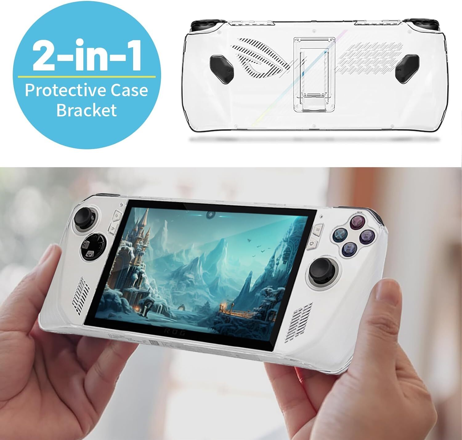 Case for ASUS ROG Ally Gaming Console Ultra Clear Protective Hard PC Grip Cover