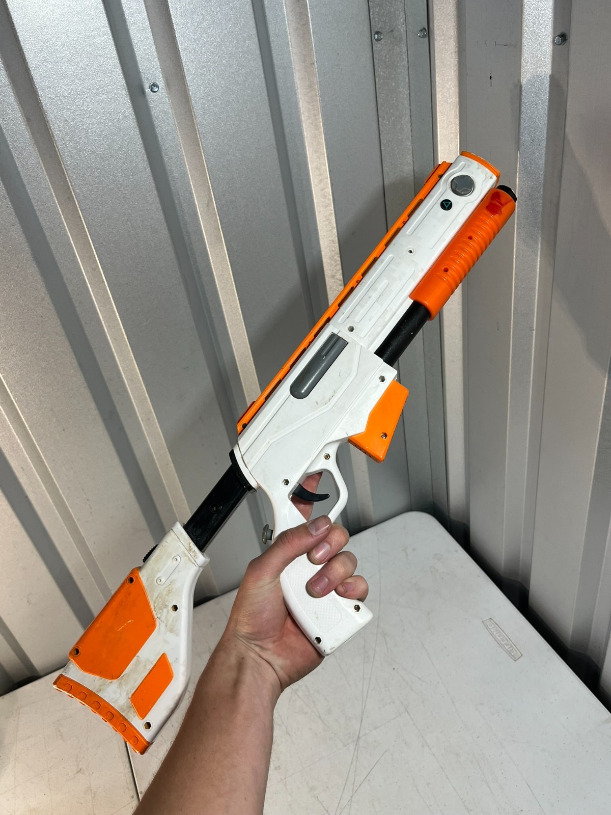 PlayStation PS1 PS2 Light Gun Controller Orange White Works Unit Only