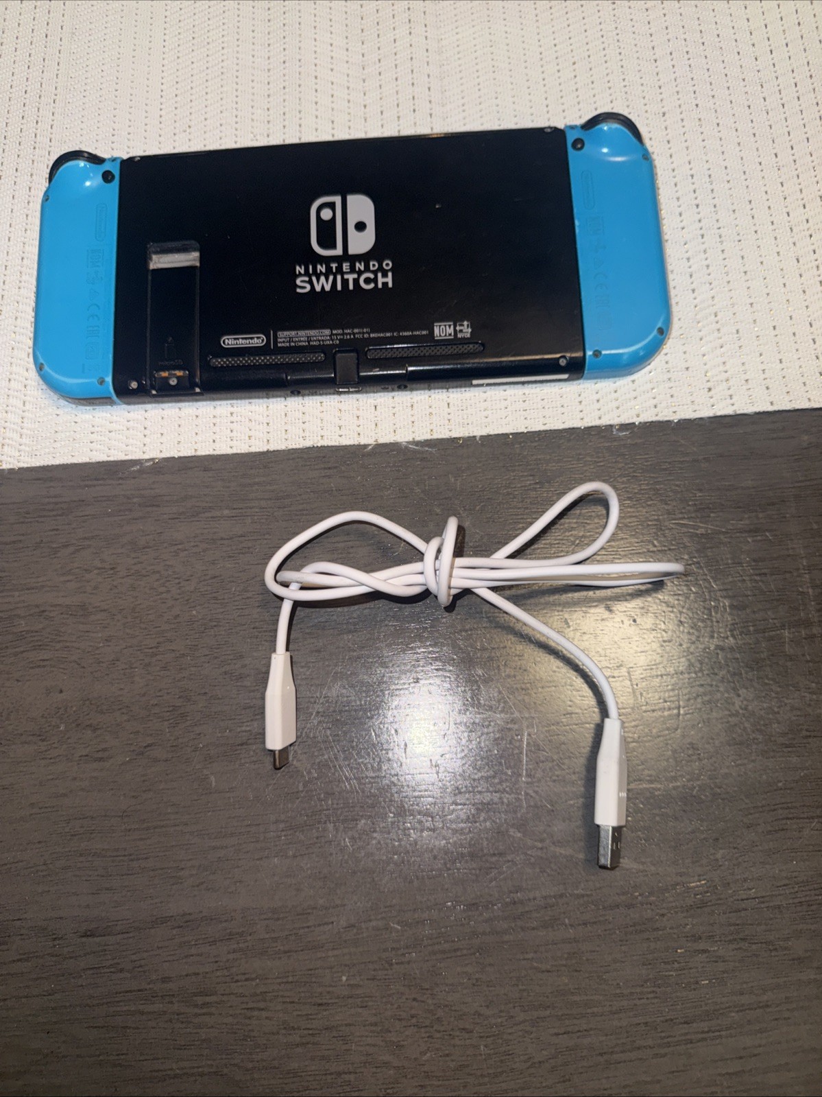 Nintendo Switch HAC-001/01 Console W/ Blue Joy-Con Controllers With Cable