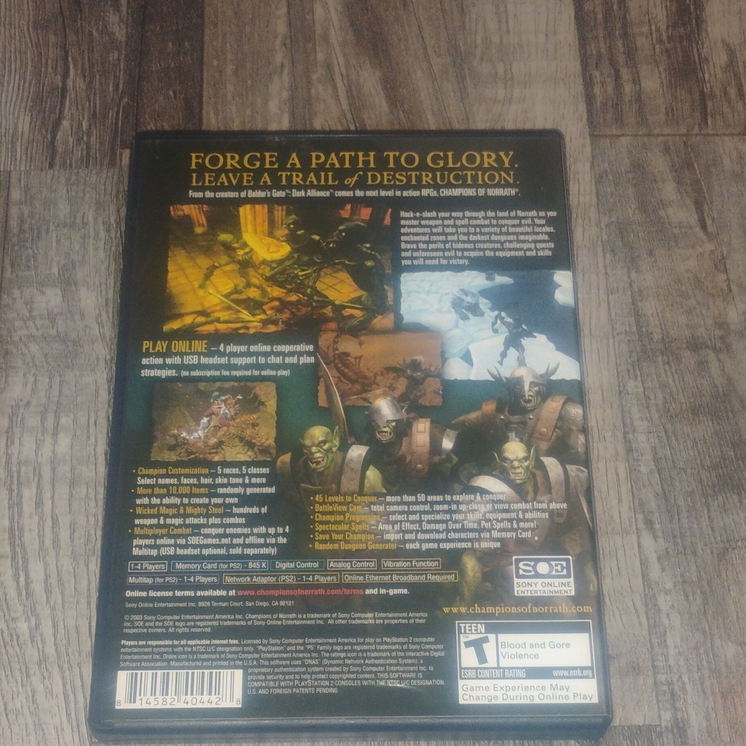 Sony Online Entertainment Champions of Norrath PS2 RPG Multiplayer Online 2003