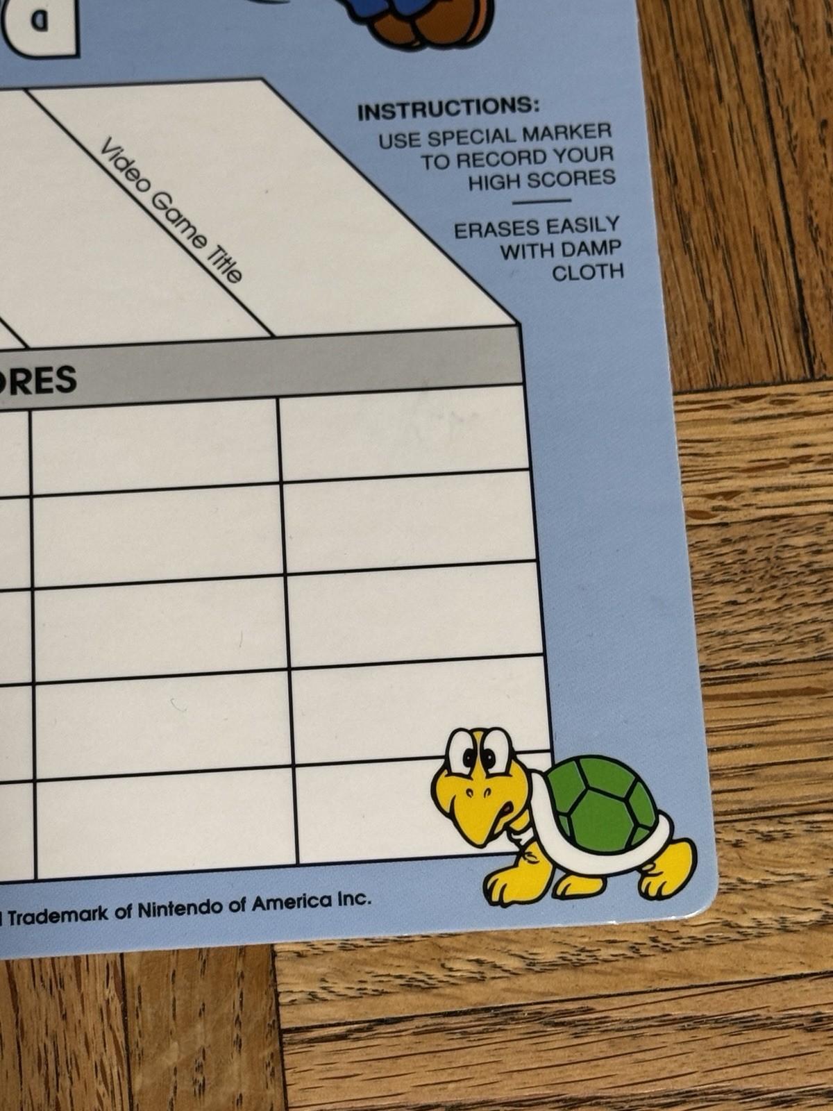 Vintage 1990 Nintendo Championship Scoreboard Super Mario Bros Rare NES Promo