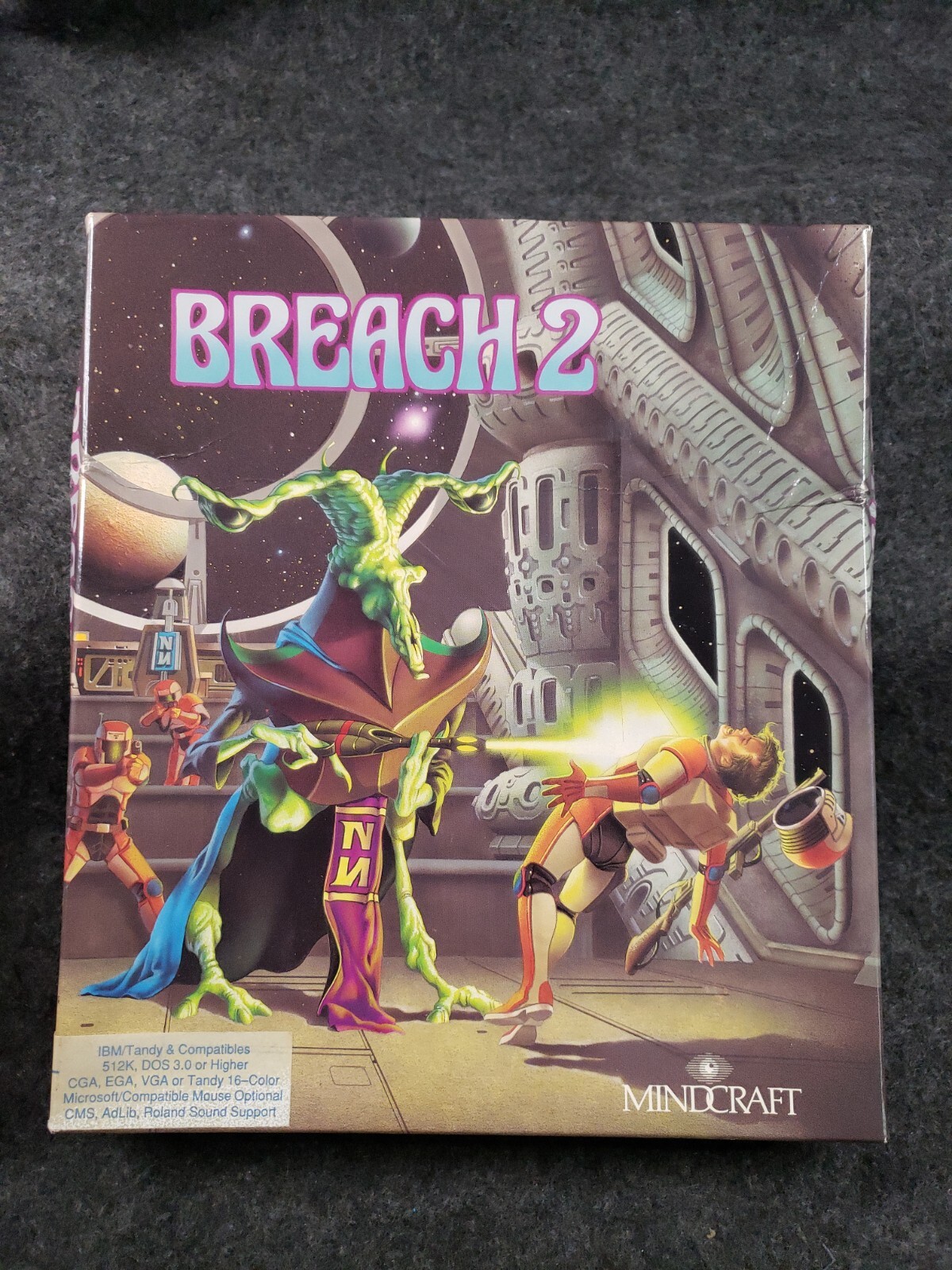 Breach 2 Mindcraft Game – (IBM, 1990) 5.25” Floppy – PC Big Box ……….(SB3)