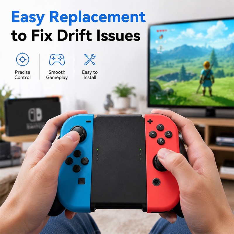 2PCS Hall Effect Joystick 3D Stick For Joy-Con Switch Lite OLED Drift Fix