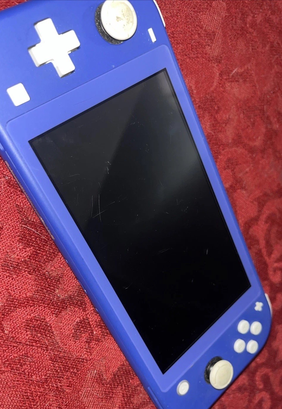 Nintendo Switch Lite Blue 32GB Console Broken FOR PARTS READ! Screen Black