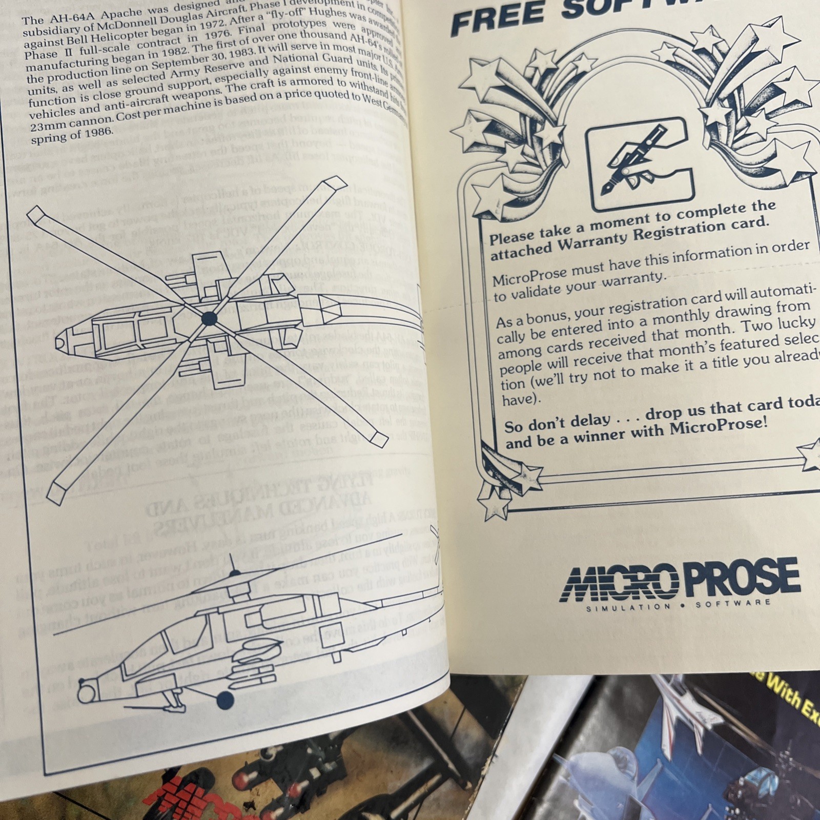 Gunship Microprose IBM PC/XT/AT Big Box – Complete in Box see photos