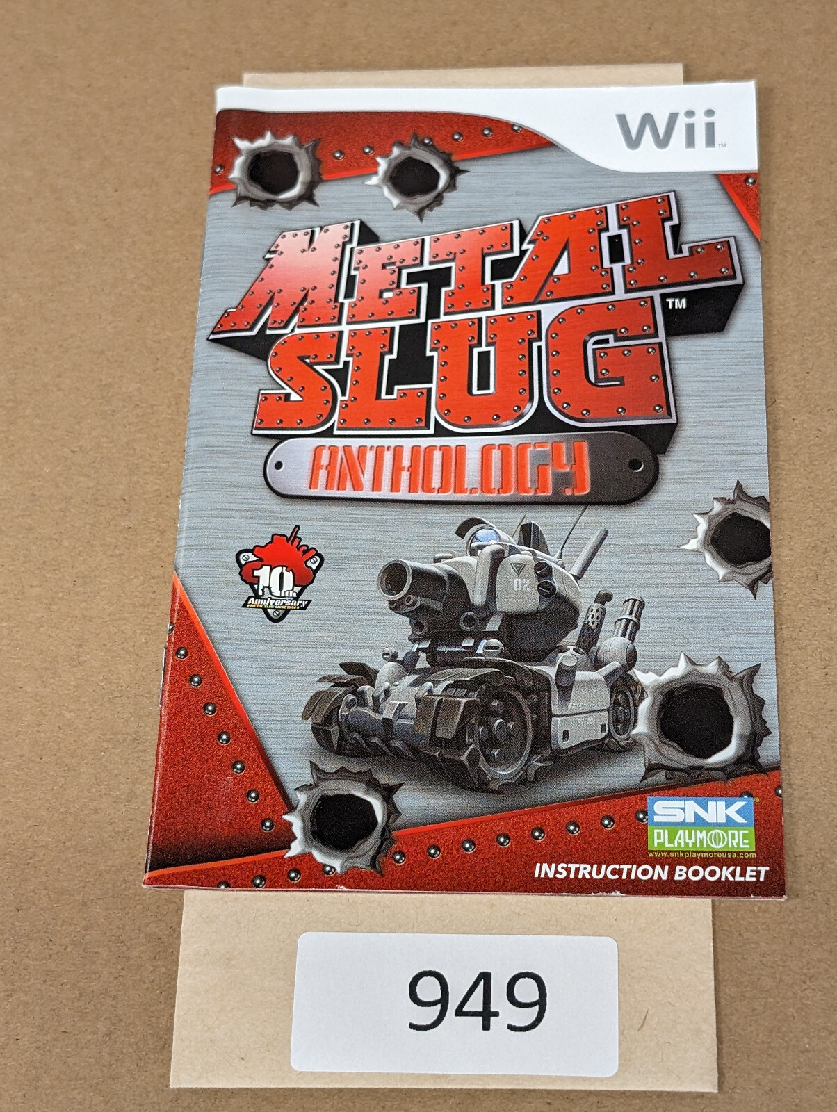 Metal Slug Anthology – Nintendo Wii – Manual Only **NO GAME!