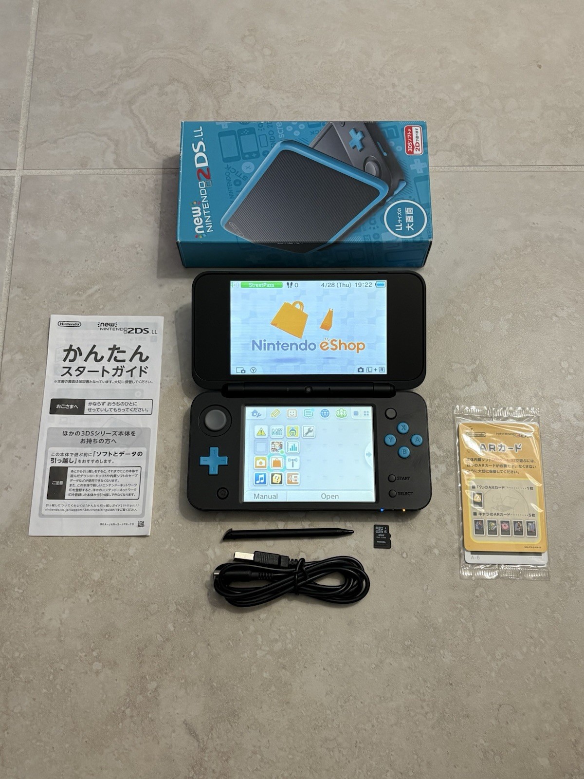 Nintendo “New” 2DS XL LL Console Black & Turquoise Complete In Box Near Mint