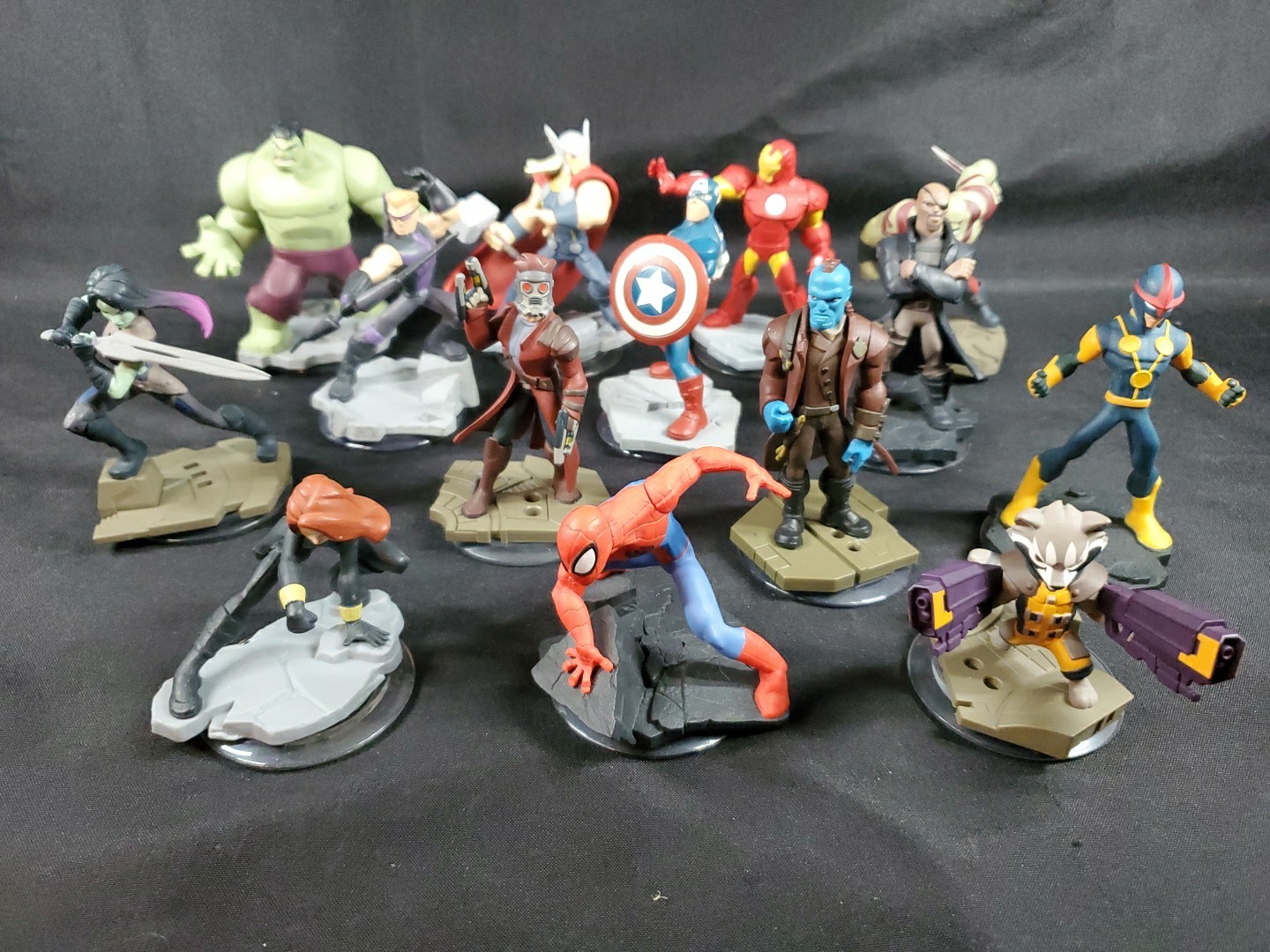 Disney Infinity Marvel Figures Hulk Spider-Man Thor Iron Man Rocket Racoon Lot