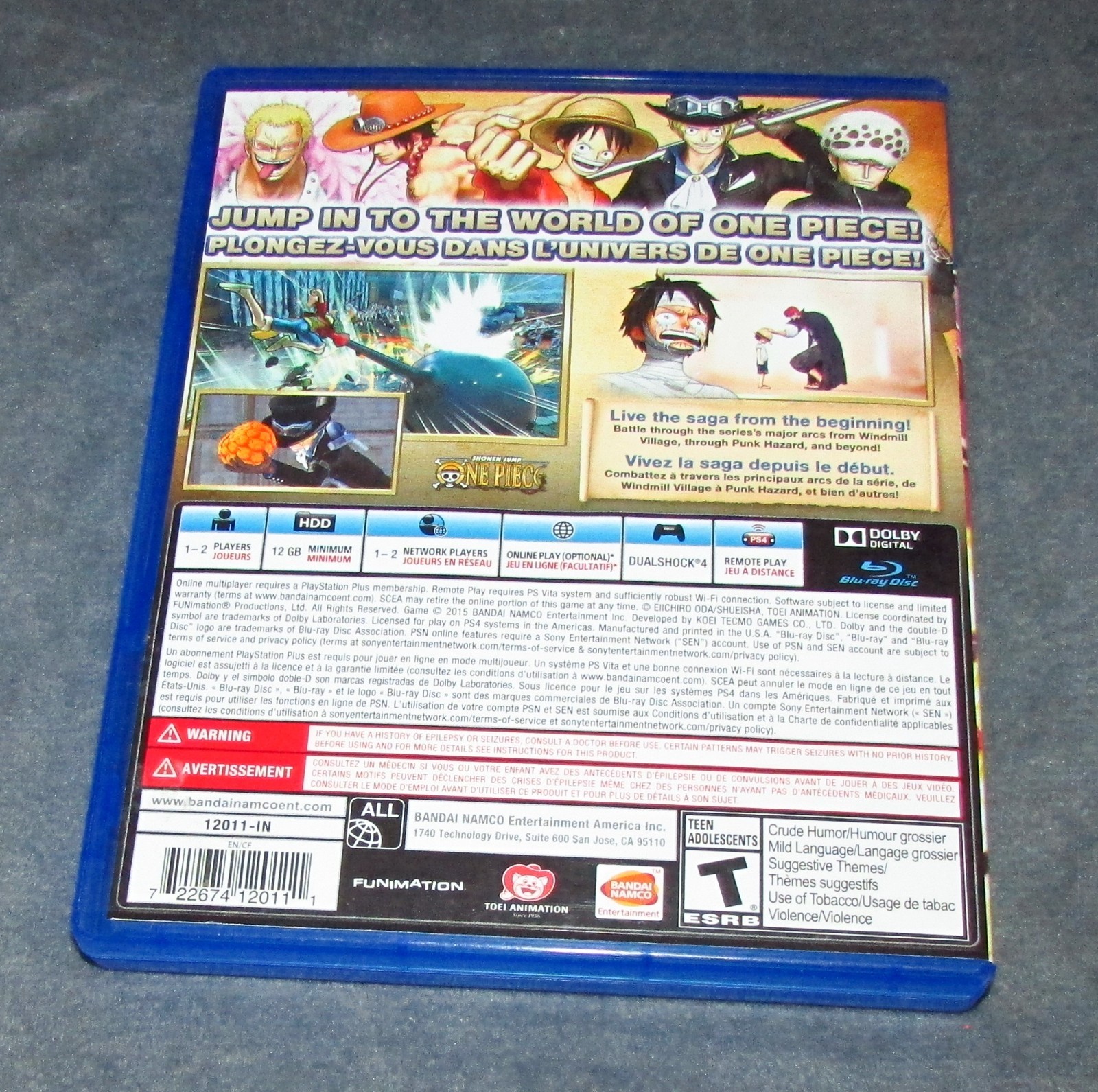 One Piece: Pirate Warriors 3 for Playstation 4 PS4 Fast Shipping