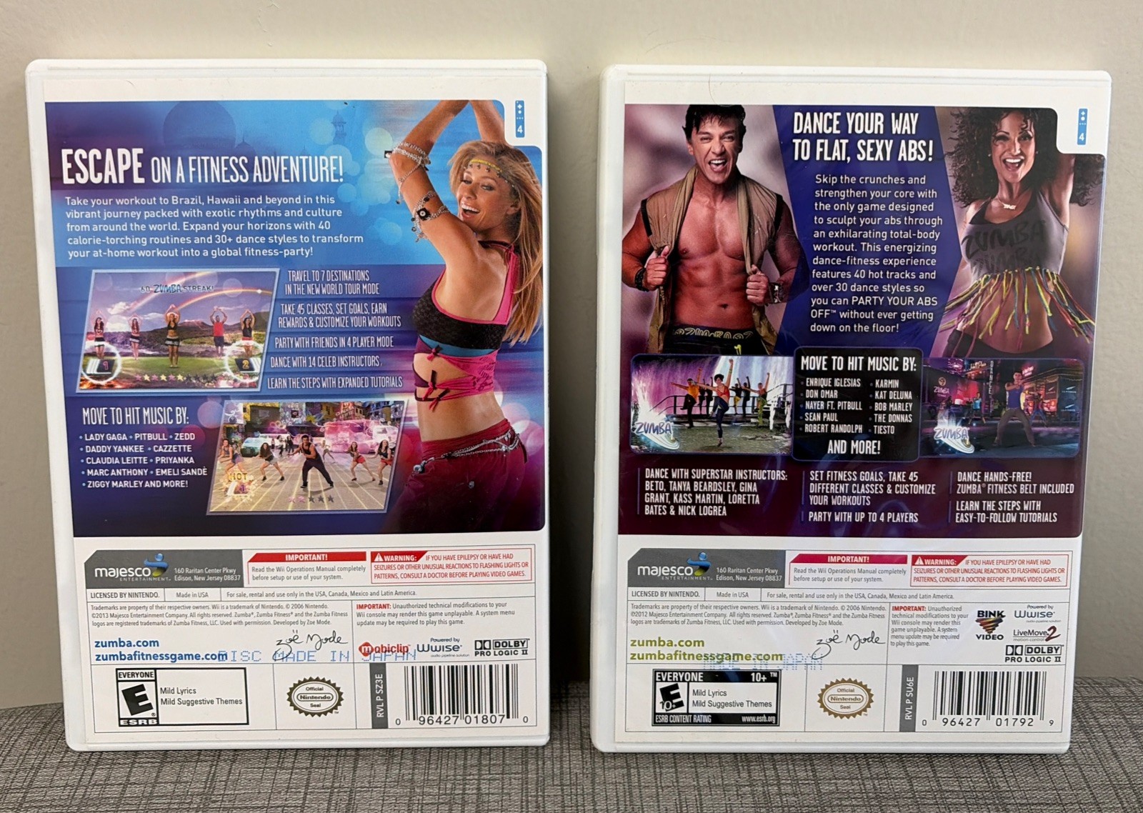 Zumba Fitness Core And Zumba Fitness World Party Nintendo Wii Untested