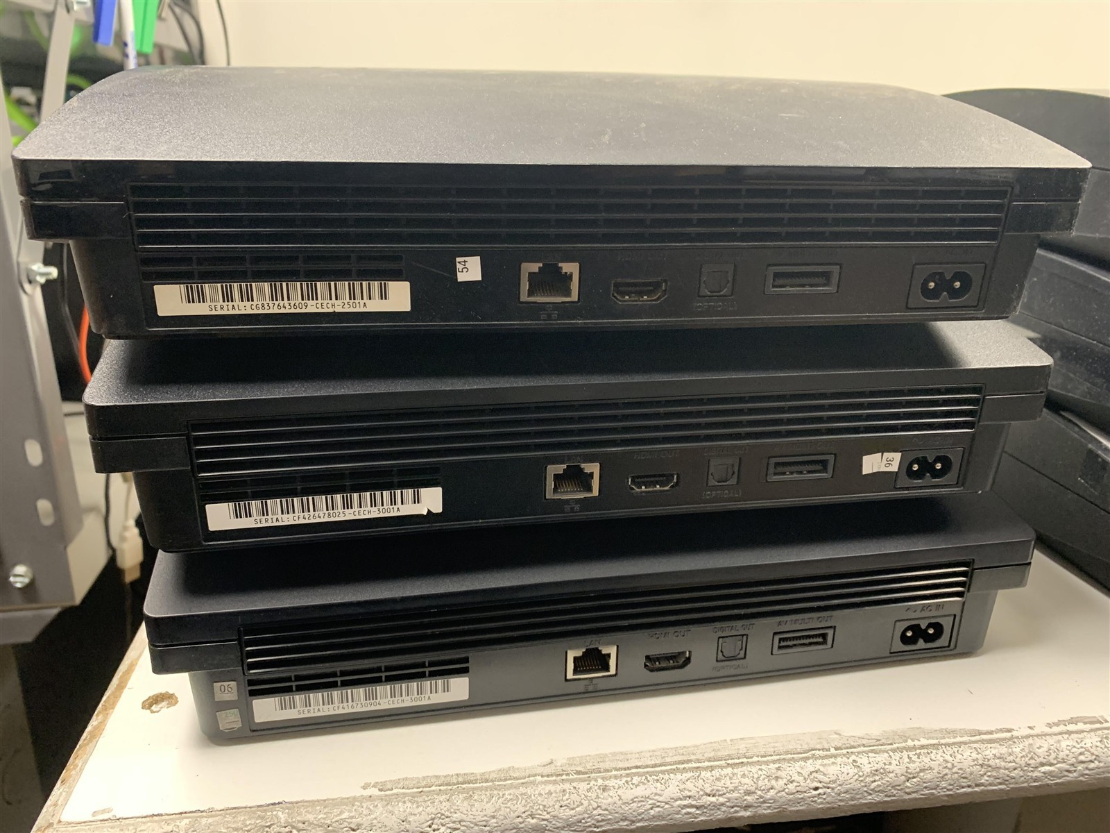 Lot of 6 Sony PS3 Slim Consoles Parts Repair Not Working Damaged AS IS