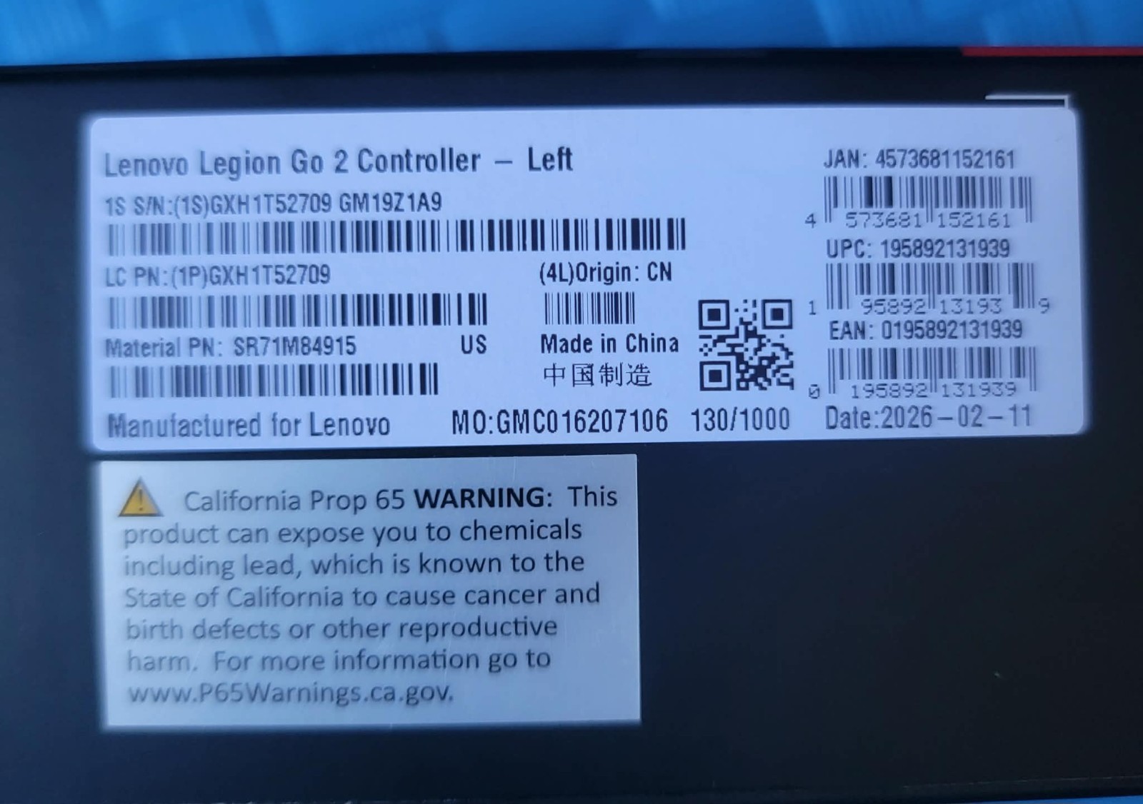 Official Lenovo Legion Go 2 LEFT Wireless Controller – NEW SEALED *SHIPS FREE*