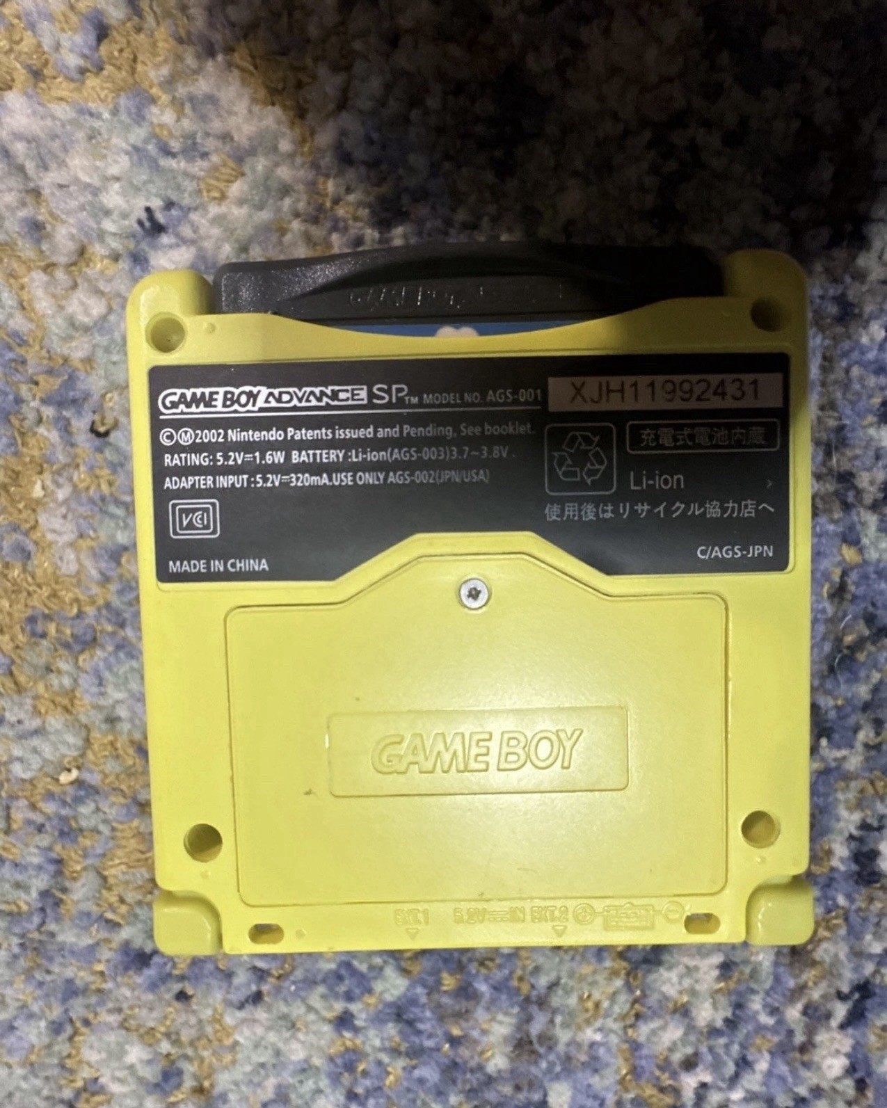 Nintendo Game Boy Advance SP Handheld System AGS-101 Spongebob Edition Console!