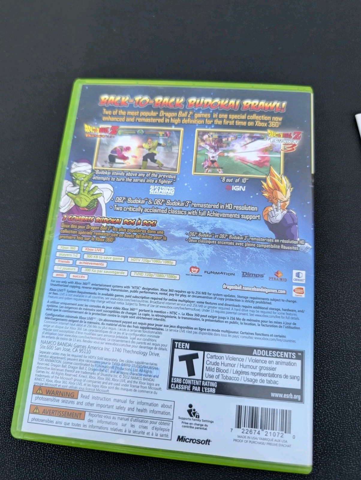 Dragon Ball Z: Budokai HD Collection – Microsoft Xbox 360 (CIB) Complete Manuel