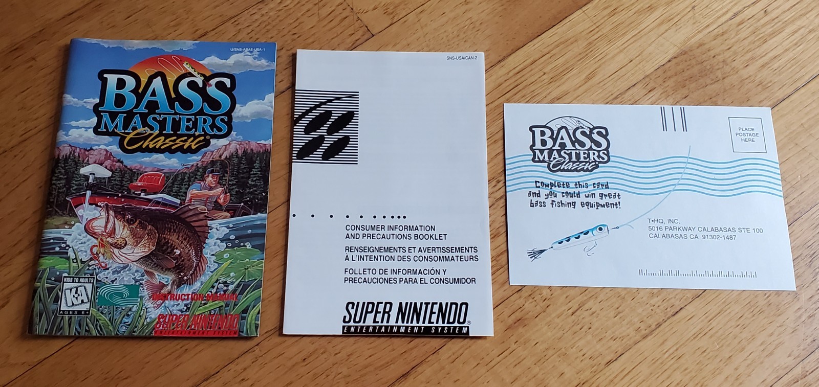 Bass Masters Classic Super Nintendo SNES Complete in Box CIB Manual & Inserts !!