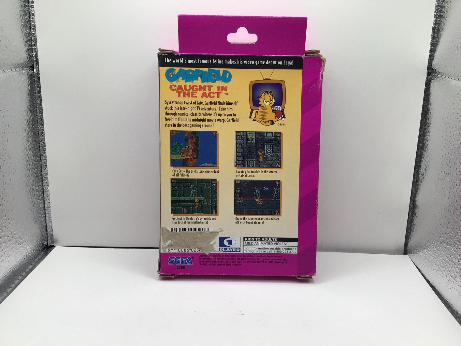 Garfield Caught in the Act Sega Game Gear Complete W/ HTF Comic Manual CIB Wear