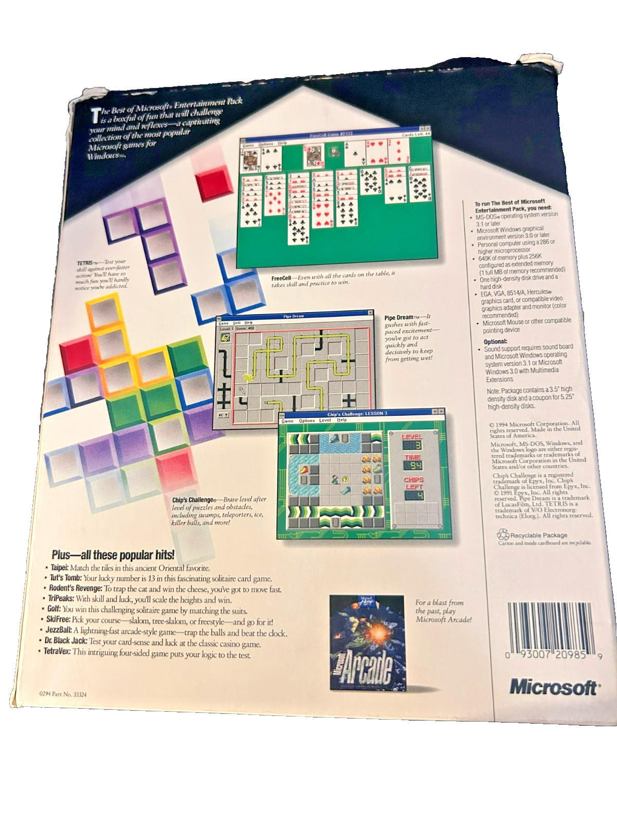 BEST OF MICROSOFT ENTERTAINMENT PACK 1994 3.5 Disk Windows Complete