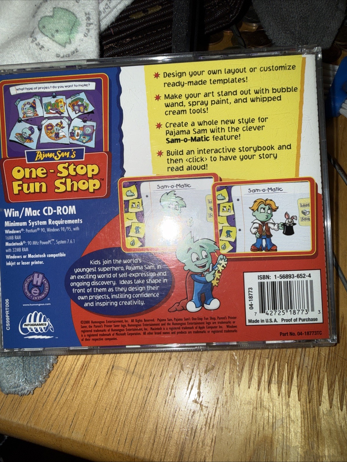 Video Game PC Pajama Sam’s One-Stop Fun Shop Win/Mac CD-ROM