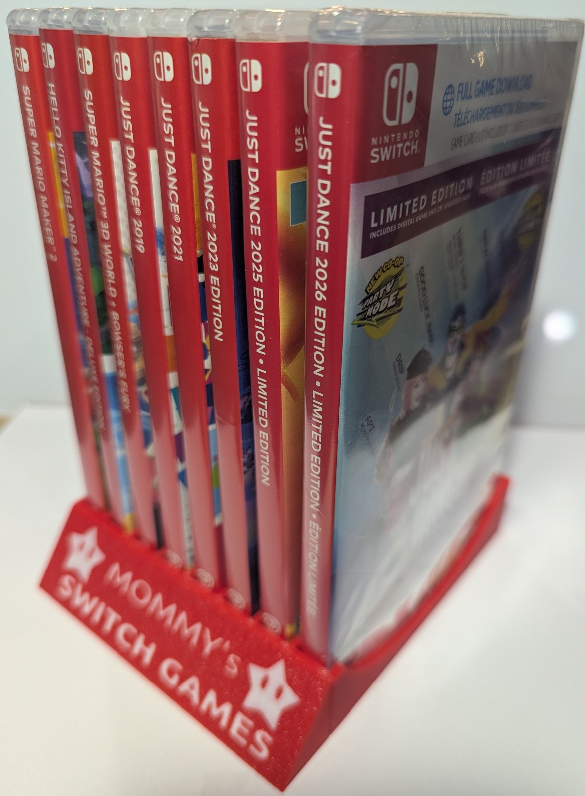 Nintendo Switch Game Case Holder / Stand – Custom Text on Swappable Face Plate