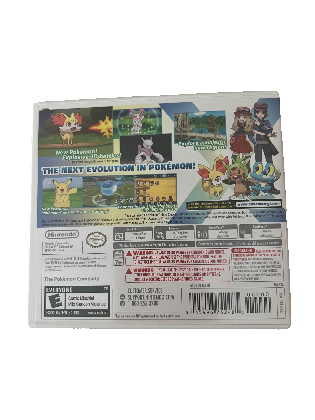 Pokémon X – Nintendo 3DS – Complete in Box w/ Booklet CIB pikachu xerneas game