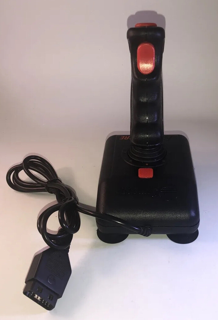 Suncom Analog Sabre Joystick Black & Red 2 Button Control Suction Mount -New