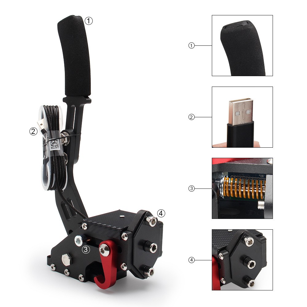 USB Handbrake for 64Bit PC Windows for Sim Racing Games G25/G27/G29/T500