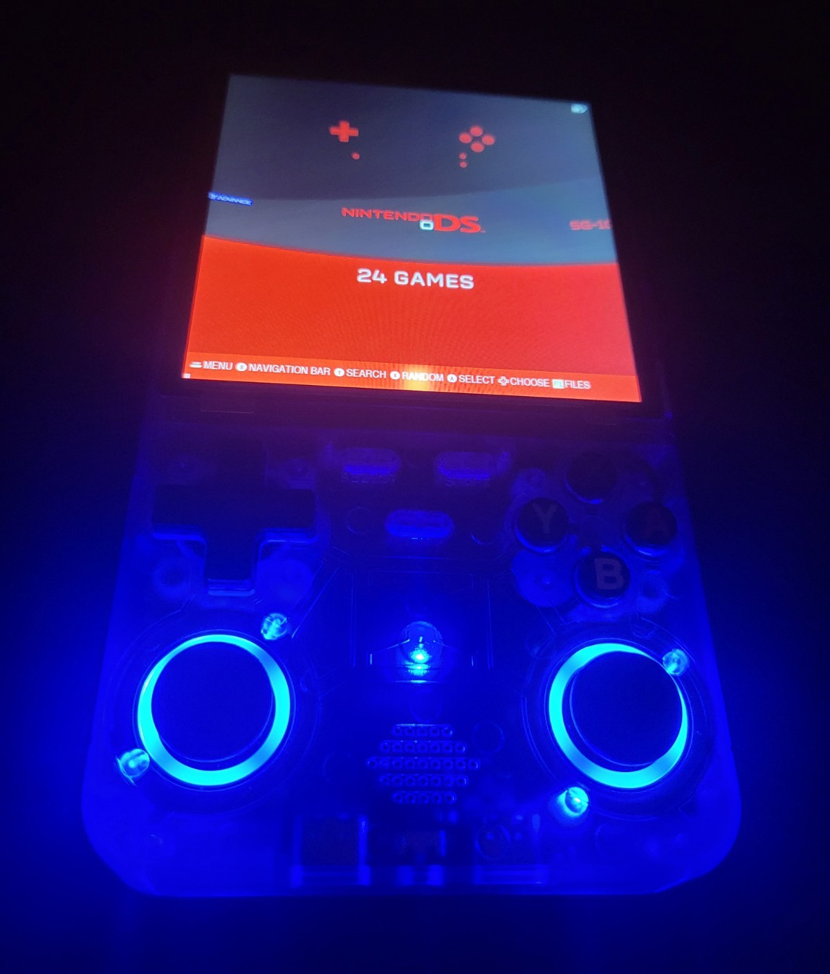 R36 Ultra Handheld Game Console 64GB USB-C 480p Region Free Purple/Blue