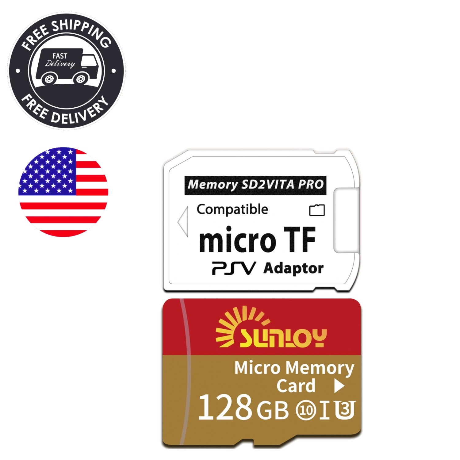 SD2Vita 6.0 PS Vita Memory Card Adapter + 128GB microSD for Ultimate Gaming