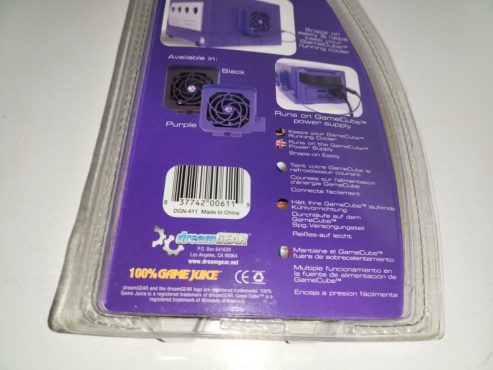 NEW Snap on External indigo/Purple Gamecube Console System Digi Cooling Fan