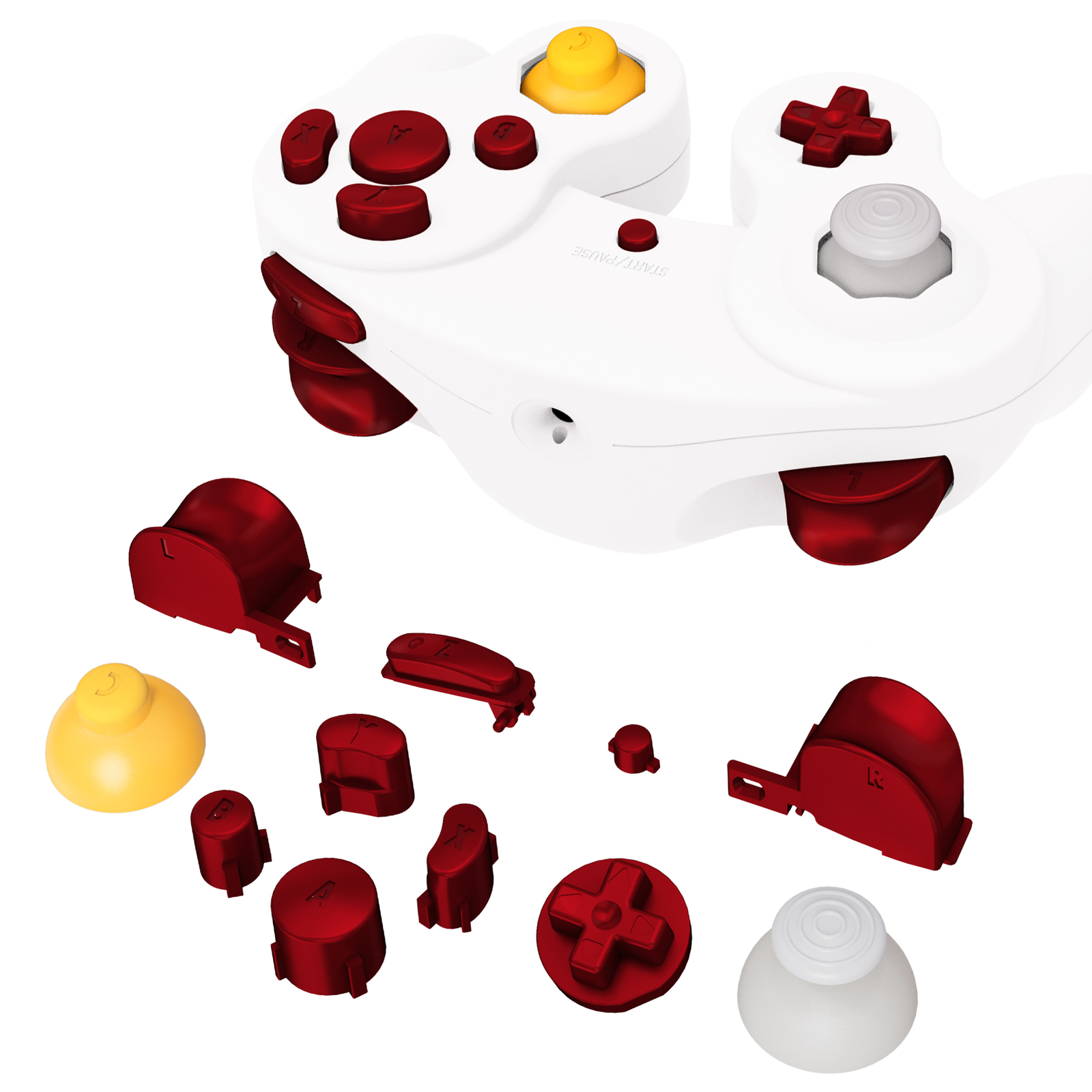 For GameCube Controller Full Set ABXY Thumbsticks Triggers Buttons D-Pad Parts